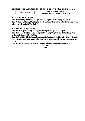 Kì thi học kì II môn Lịch sử (khối 6) năm học 2014  2015